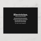 Grappig elektricien definitie cadeau afstuderen briefkaart (Voorkant)