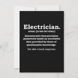 Grappig elektricien definitie cadeau afstuderen notitiekaartje
