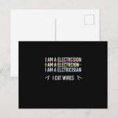 Grappig elektricien shirt, ik knip draden door briefkaart (Voorkant / Achterkant)