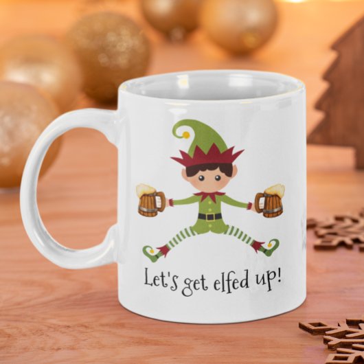 Grappig Elf Kerstmis Laten we Elfed Up Koffiemok