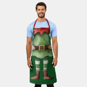Grappig Elf Lichaam Kerstcadeau Schort (Gedragen)
