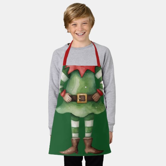 Grappig Elf Lichaam Kerstmis Schort (Gedragen)