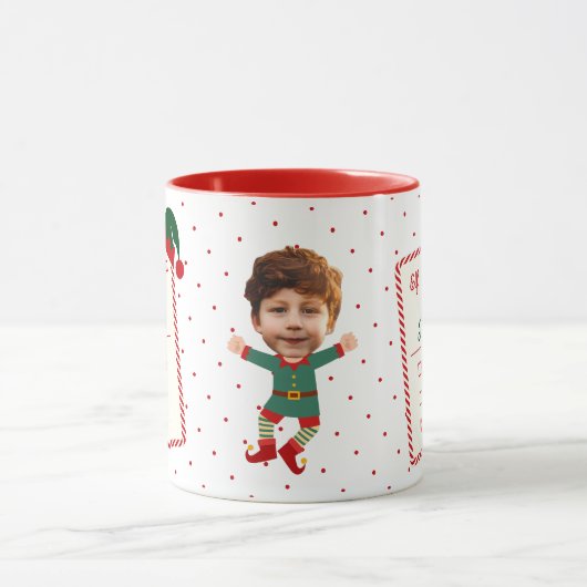 Grappig Elf Report Aangepaste Foto Kerstvakantie Mok (Midden)