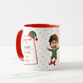 Grappig Elf Report Aangepaste Foto Kerstvakantie Mok (Voorkant links)