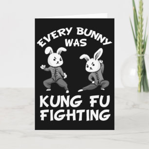 Grappig elke Bunny vocht Kung Fu Geschenk voor Bo Kaart