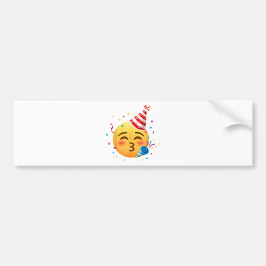 Grappig Emoticon Feestje Bumpersticker (Voorkant)