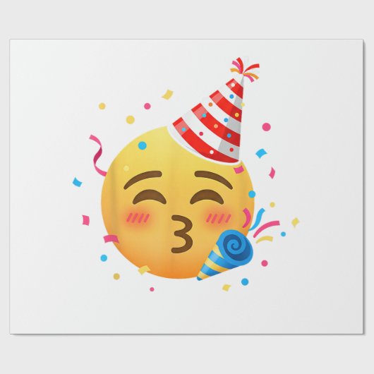 Grappig Emoticon Feestje Cadeaupapier (Vlak)