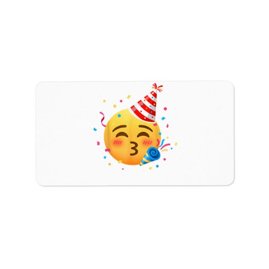 Grappig Emoticon Feestje Etiket (Voorkant)