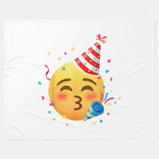 Grappig Emoticon Feestje Fleece Deken (Voorkant (Horizontaal))