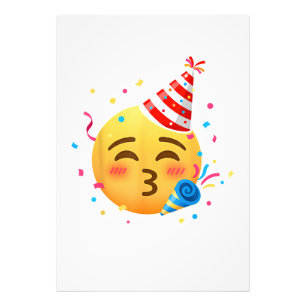 Grappig Emoticon Feestje Foto Afdruk