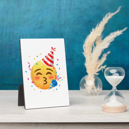 Grappig Emoticon Feestje Fotoplaat (Zijkant)