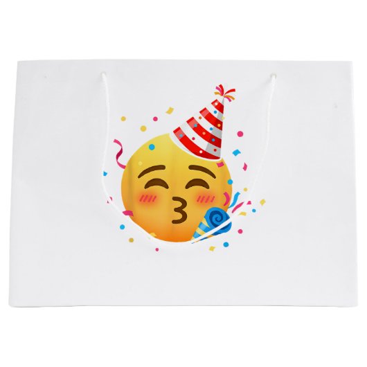 Grappig Emoticon Feestje Groot Cadeauzakje (Voorkant)