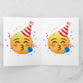 Grappig Emoticon Feestje Kaart (Binnen)