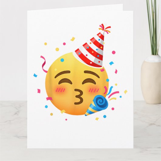 Grappig Emoticon Feestje Kaart (Voorkant)