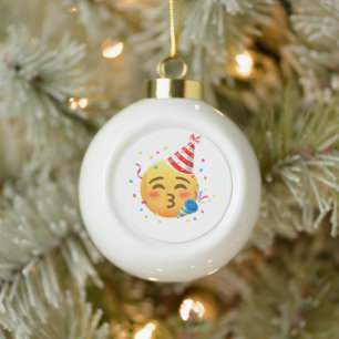 Grappig Emoticon Feestje Keramische Bal Ornament