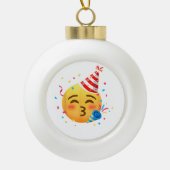 Grappig Emoticon Feestje Keramische Bal Ornament (Voorkant)