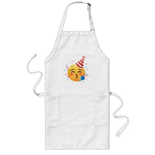 Grappig Emoticon Feestje Lang Schort (Voorkant)