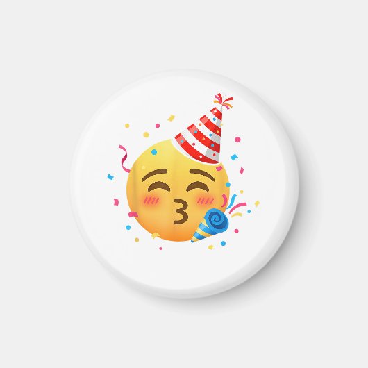Grappig Emoticon Feestje Magneet (Voorkant)