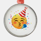 Grappig Emoticon Feestje Metalen Ornament (Voorkant)