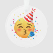 Grappig Emoticon Feestje Ornament (voorkant)