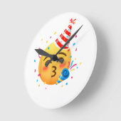 Grappig Emoticon Feestje Ronde Klok (Hoek)