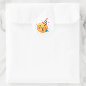 Grappig Emoticon Feestje Ronde Sticker (Tas)