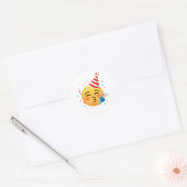 Grappig Emoticon Feestje Ronde Sticker (Envelop)