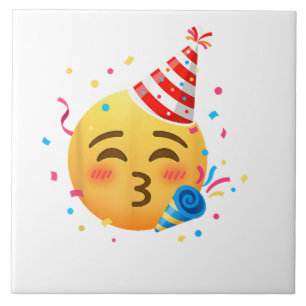 Grappig Emoticon Feestje Tegeltje