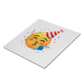 Grappig Emoticon Feestje Tegeltje (Zijkant)