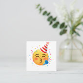 Grappig Emoticon Feestje Vierkante Visitekaartje (Staand voorkant)