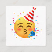 Grappig Emoticon Feestje Vierkante Visitekaartje (Voorkant)
