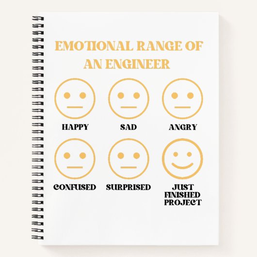 Grappig emotioneel bereik van een engineer fan gez notitieboek (Voorkant)