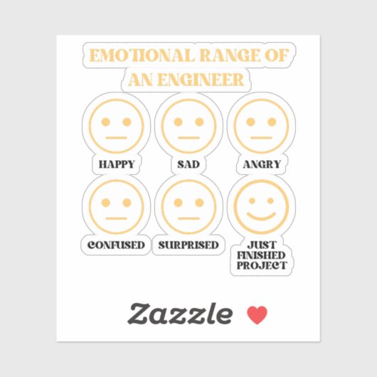 Grappig emotioneel bereik van een ingenieur sticker (Vel)