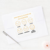 Grappig emotioneel bereik van een ingenieur vierkante sticker (Envelop)