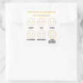 Grappig emotioneel bereik van een ingenieur vierkante sticker (Tas)