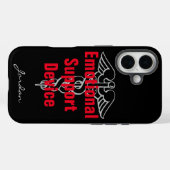 Grappig Emotioneel Steunapparaat met Naam Zwart Case-Mate iPhone Case (Achterkant (horizontaal))