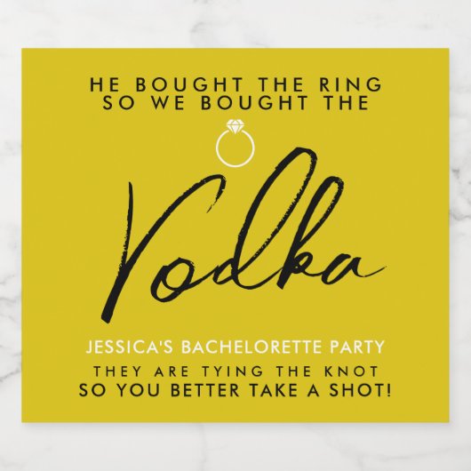 Grappig en Chic Afscheid van de Meisjes Likeurfles Etiket (Enkel label)