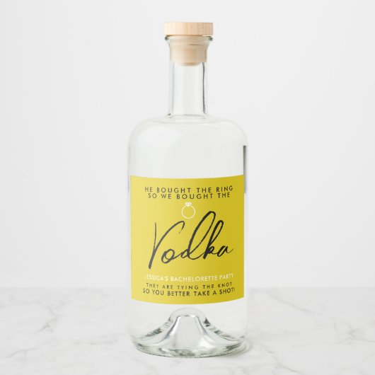 Grappig en Chic Afscheid van de Meisjes Likeurfles Etiket (Voorkant)