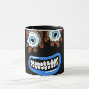 Grappig en Creepy Monster Gezicht Zwarte Koffiemok Mok