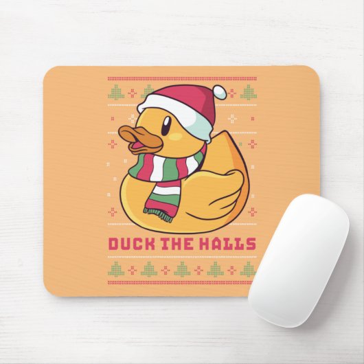 Grappig en Cute Duck Puns Merry Kerstmis Duck Muismat (Met muis)