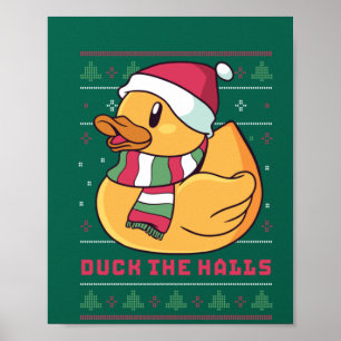Grappig en Cute Duck Puns Merry Kerstmis Duck Poster