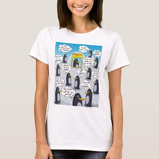 Grappig en Cute Penguin van de maand. T-shirt (Voorkant)
