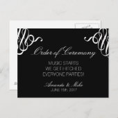 Grappig en eenvoudig huwelijksprogramma briefkaart (Voorkant / Achterkant)