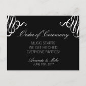 Grappig en eenvoudig huwelijksprogramma briefkaart (Voorkant)