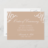 Grappig en eenvoudig huwelijksprogramma briefkaart (Voorkant / Achterkant)