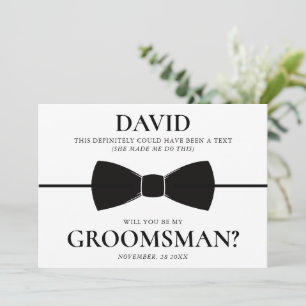 Grappig en Elegant Custom Groomsman Proposal Kaart