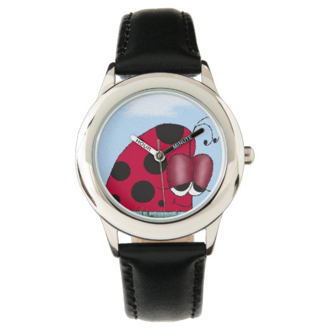 Grappig en euforisch lieveheersbeestje horloge (Voorkant)