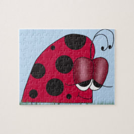Grappig en euforisch lieveheersbeestje legpuzzel