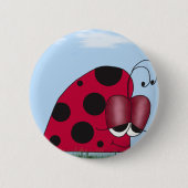 Grappig en euforisch lieveheersbeestje ronde button 5,7 cm (Voorkant)