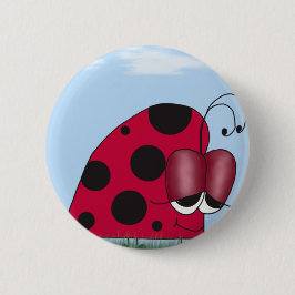 Grappig en euforisch lieveheersbeestje ronde button 5,7 cm